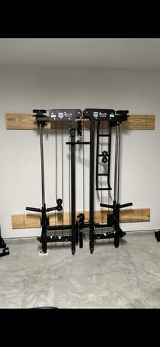 Customer photo review of Major Fitness F35 All-In-One Home Gym Wall-Mount Folding Power Rack