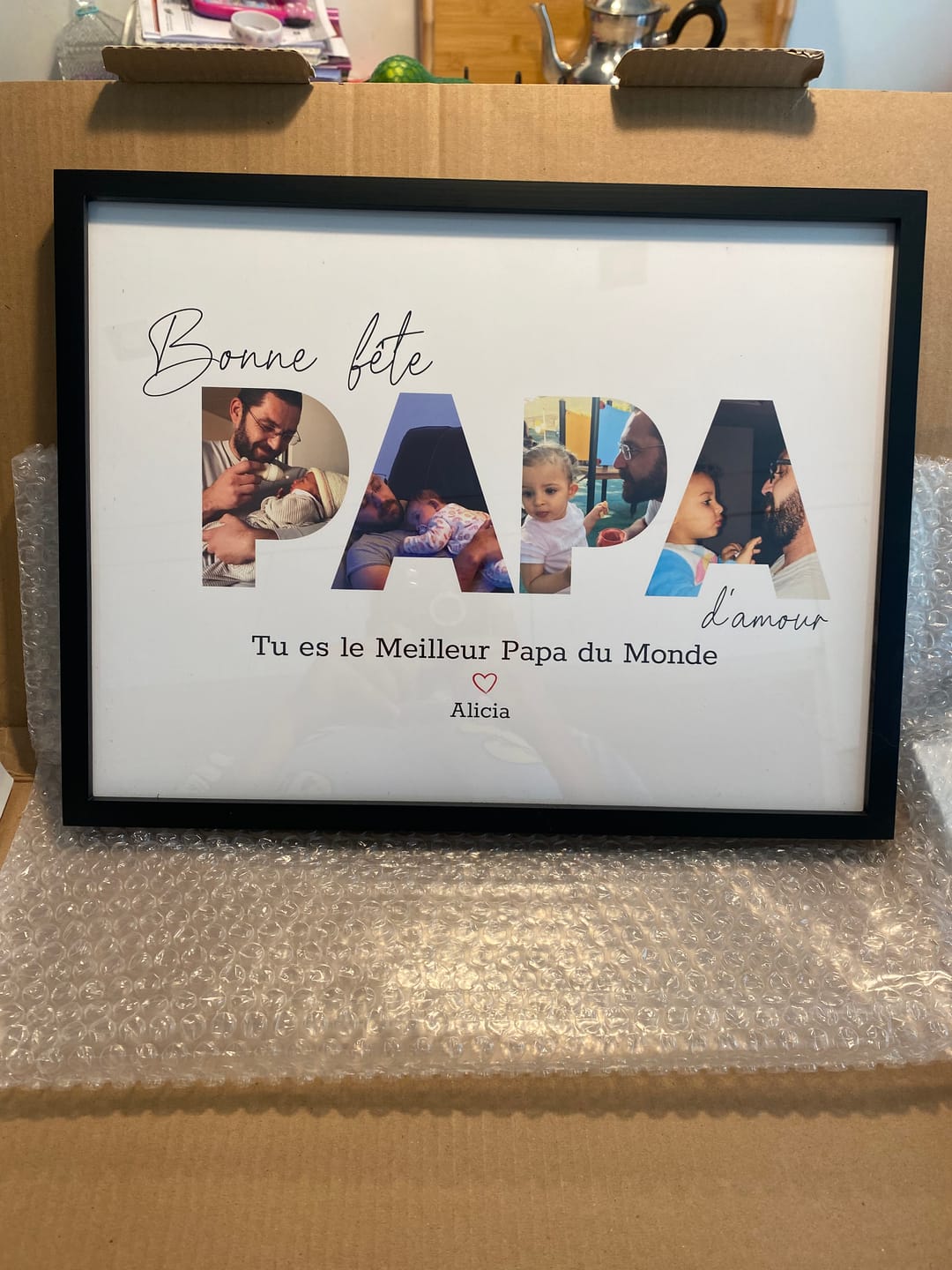 Customer photo review of Bonne fête Papa - Affiche Personnalisée