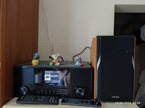 Customer photo review of R1380DB Active Bluetooth Bookshelf Speakers