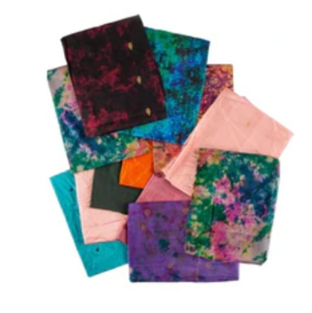 Customer photo review of 12 Or 24 Pure Silk Scarves- Assorted Colours