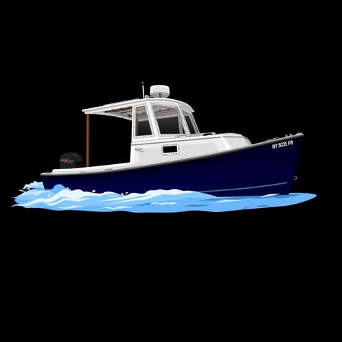 Customer photo review of Custom Digital Boat Artwork