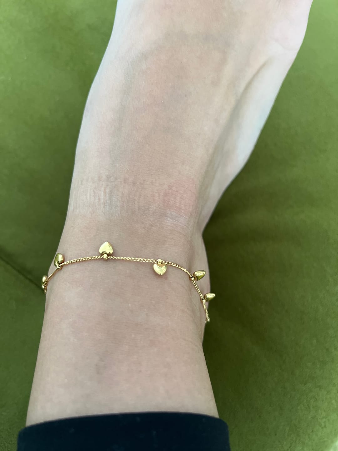 Customer photo review of Cute Heart Fußkette | 18K vergoldet