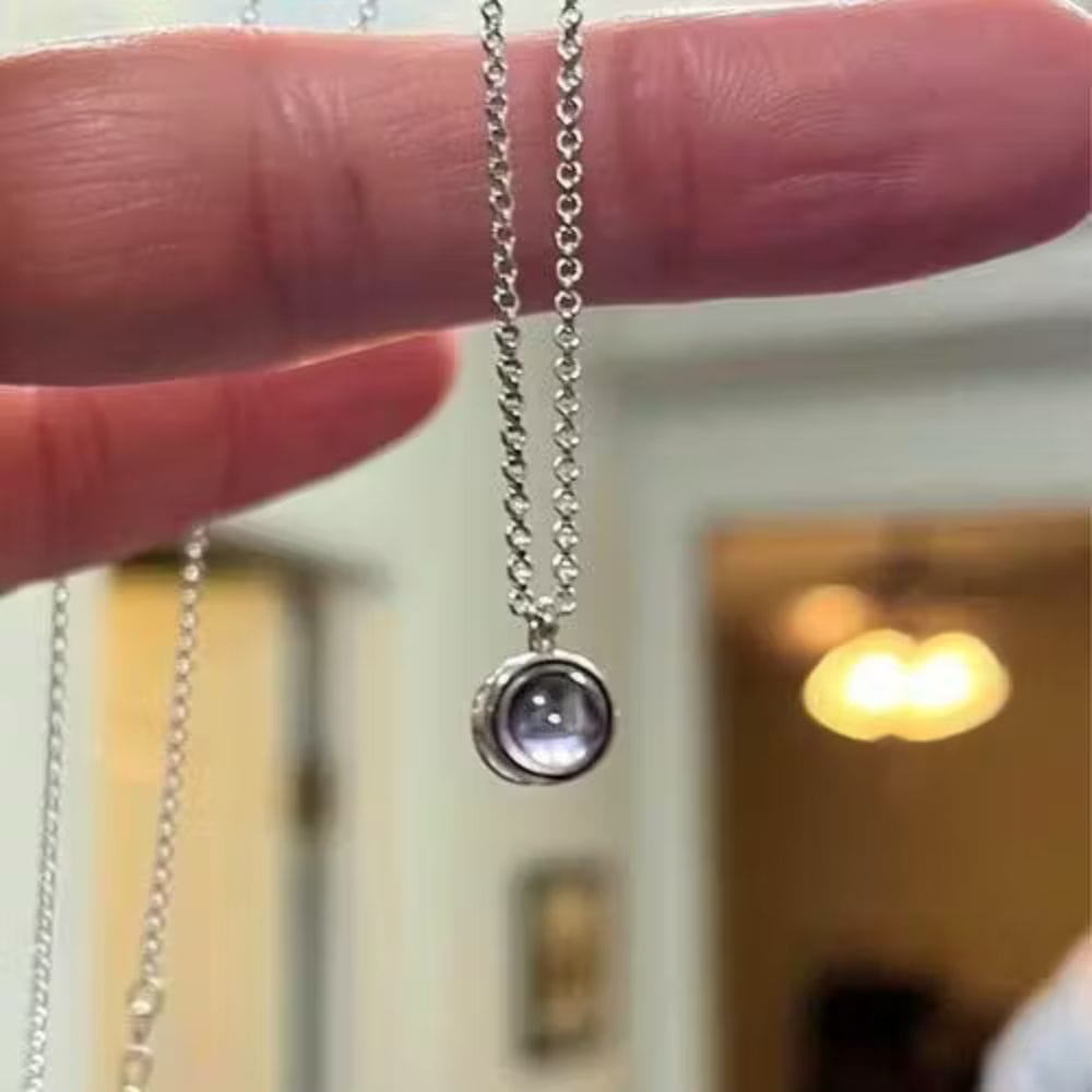 Customer photo review of Circle Photo Necklace