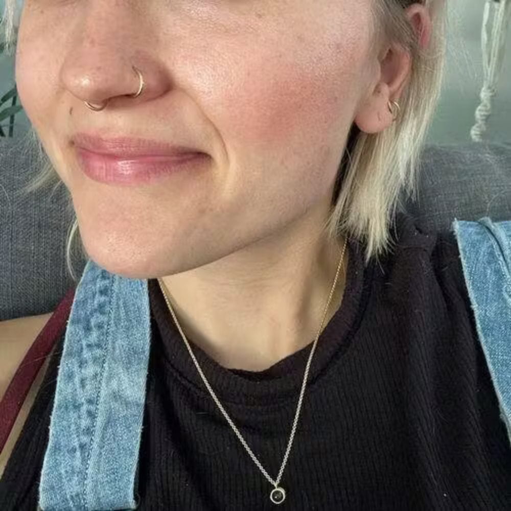 Customer photo review of Circle Photo Necklace