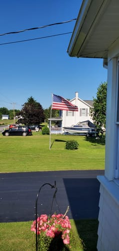 Customer photo review of 5x9.5ft Sewn Nylon American Flag