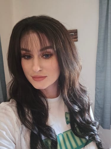 Customer photo review of Karlami Skinlike Swiss HD Lace 13x4 Full Frontal Body Wave Wig Match All Skin Tones