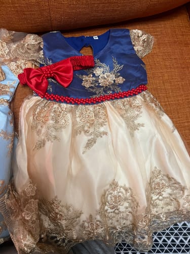 Customer photo review of Baby Girl Princess Dress Toddler Summer Embroidery Bow Puffy Birthday Party Dress Girls Pageant Dresses