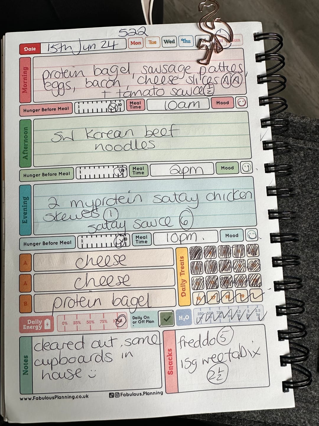 Customer photo review of Food Diary - C46 - Slimming World Compatible - Spacious
