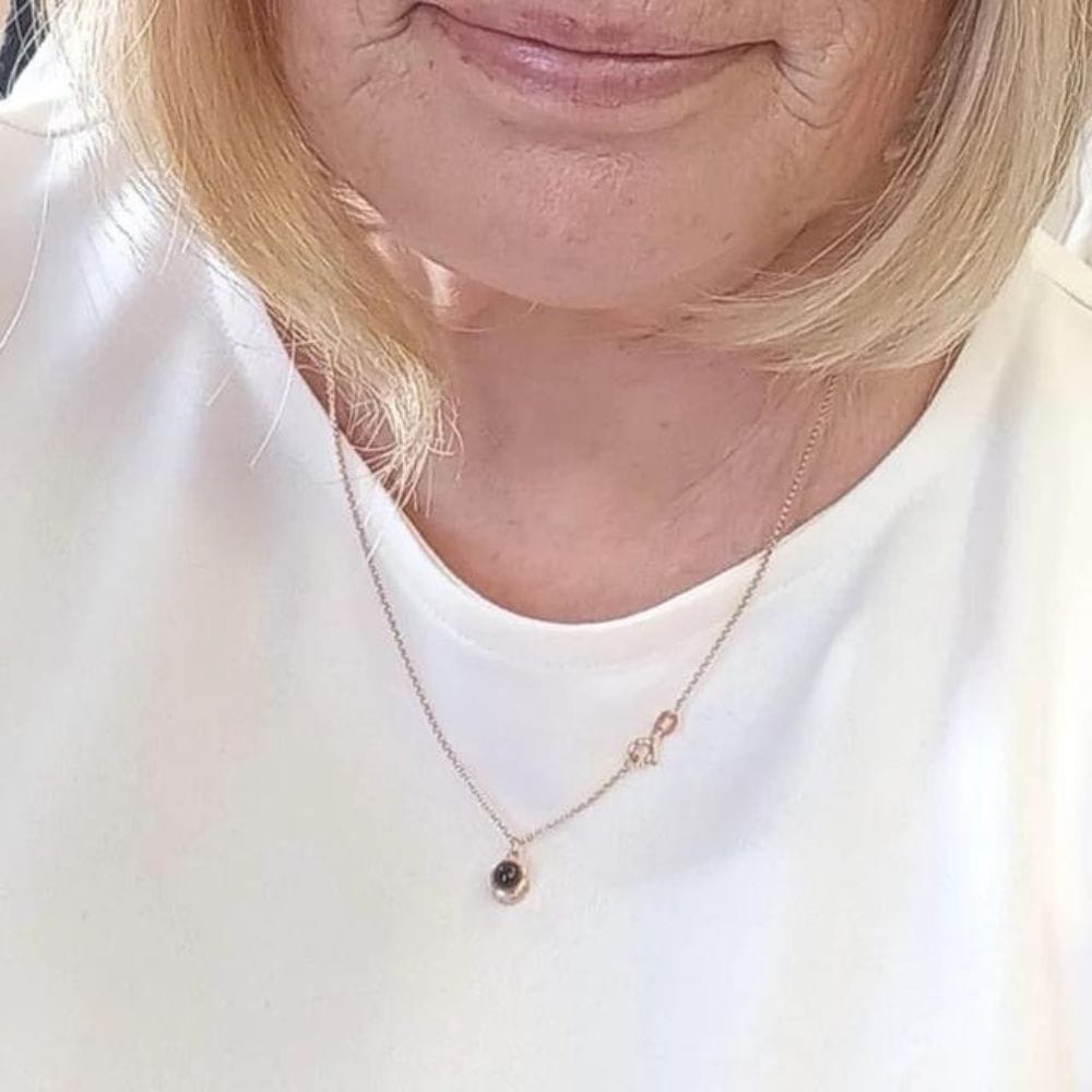Customer photo review of Circle Photo Necklace