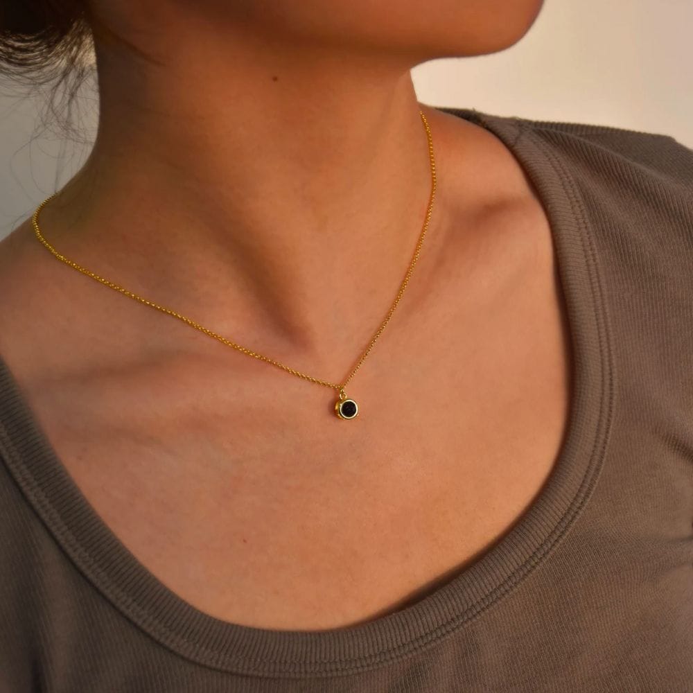 Customer photo review of Circle Photo Necklace