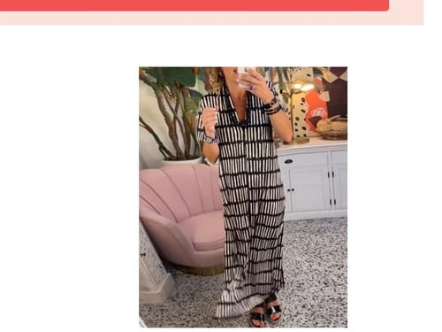 Customer photo review of Printed short sleeve casual long dress