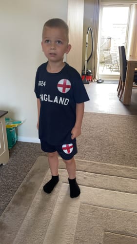 Customer photo review of Personalised England Supporters Kit