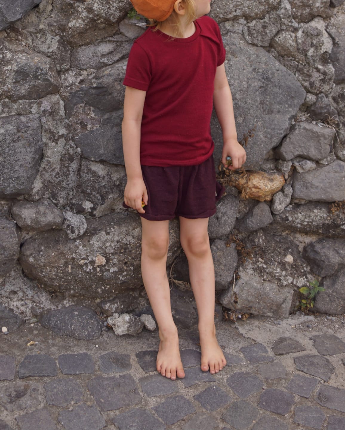 Customer photo review of Upcycling Merino T-Shirt mit der Falte Rubin