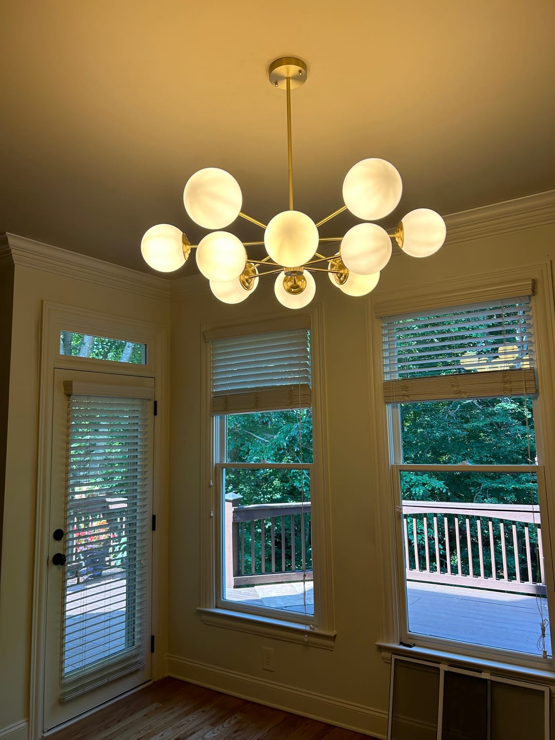 Customer photo review of Opal Glass Globe Sputnik Chandelier