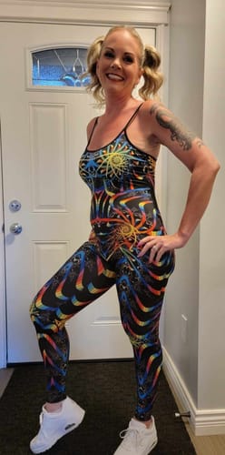 Customer photo review of Psy Carnival Sleeveless Catsuit with Straps