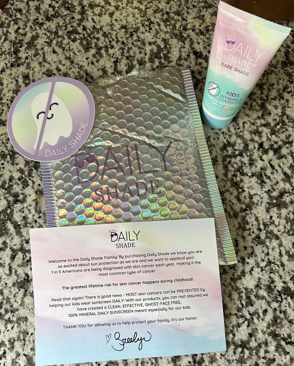 Customer photo review of DAILY SHADE: Babe Shade - PRE SALE ships in 2 weeks!