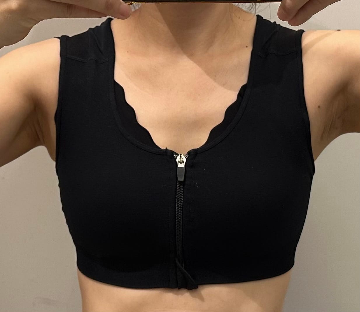Customer photo review of AlignMe Zipper Posture Sports Bra For Women