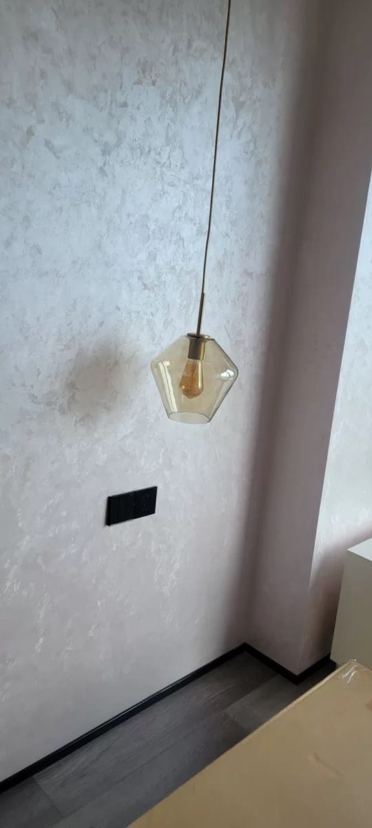 Customer photo review of Modern Minimalist Amber Glass Pendant Light
