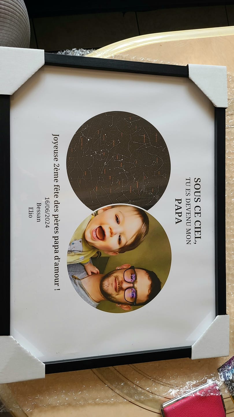 Customer photo review of Carte céleste + photo - Affiche Papa