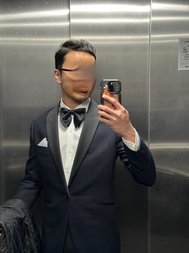 Customer photo review of Butterfly Bow Tie - Black Plain