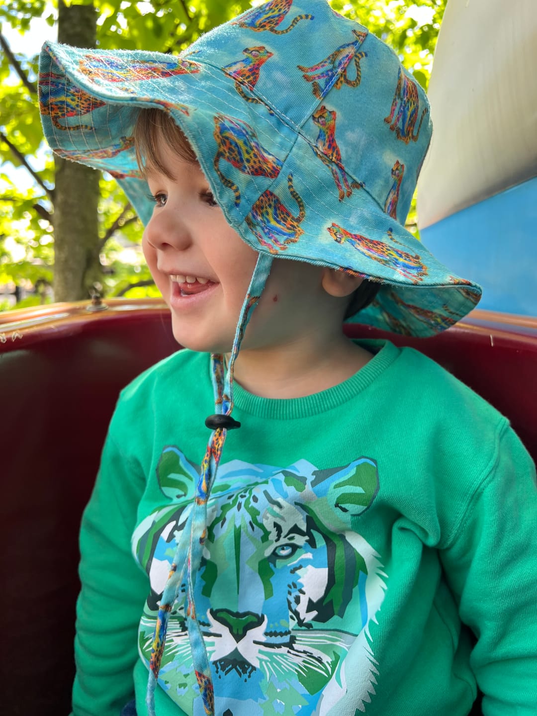Customer photo review of Shimmering Cheetah Beach Hat