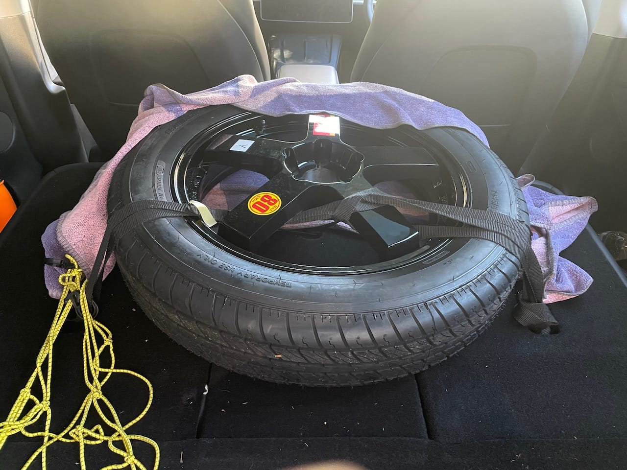 Customer photo review of TESLA Spare Wheel Kit Space Saver Tyre for Model Y - HUB CENTRIC - SR LR & Performance Juniper - 2020-2026