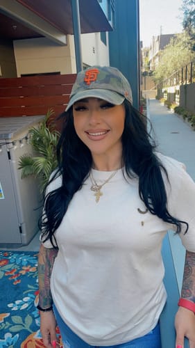 Customer photo review of BONE DOUBLE COLLAR TEE