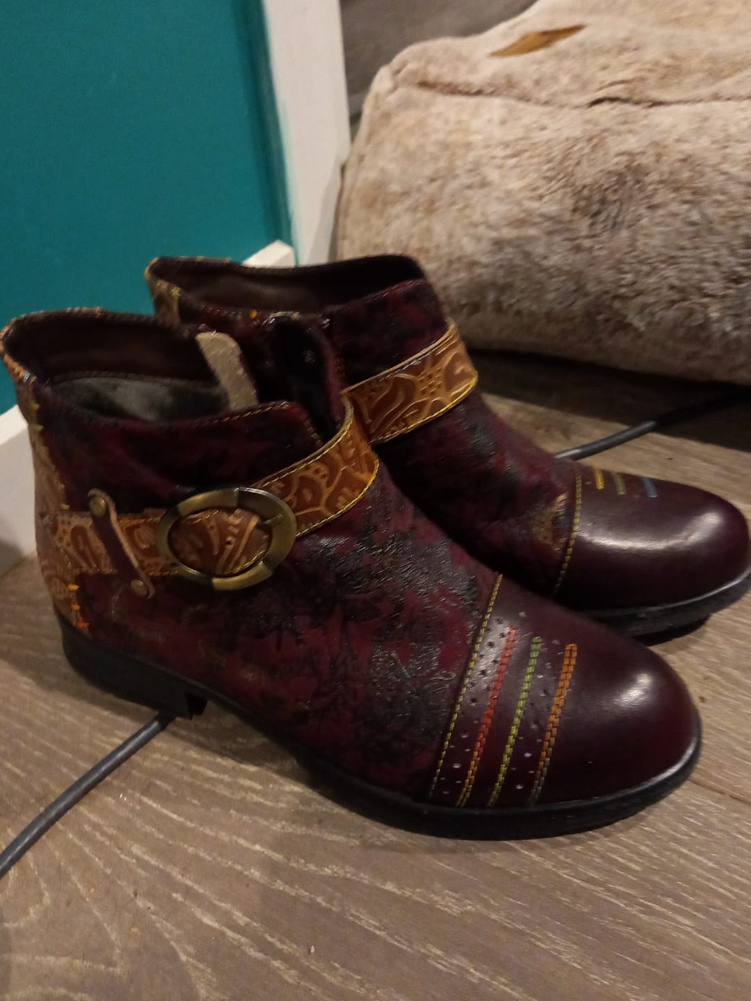 Customer photo review of Handmade Sexy Buckle Ankle Boots