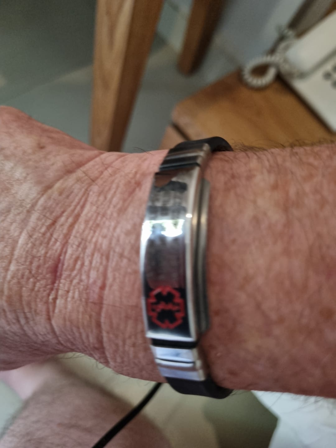 Customer photo review of Black Silicone Custom Medical ID Band