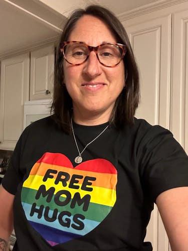 Customer photo review of Free Mom Hugs Vintage T-Shirt
