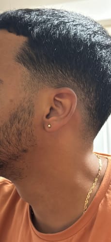 Customer photo review of *NEW* 14k Gold Ball Stud Earrings (4MM) 🤯 JTJ™