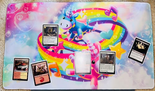 Customer photo review of Custom Playmat (24" x 14")