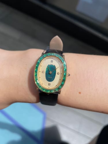 Customer photo review of Oval Halo Diamond Watch