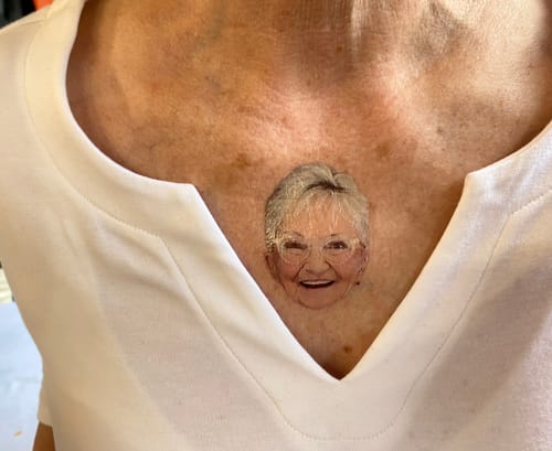 Customer photo review of Custom Photo Face Temporary Tattoo