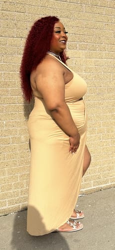 Customer photo review of 99J Burgundy Curly Hair Undetectable Glueless HD Lace Frontal Wig