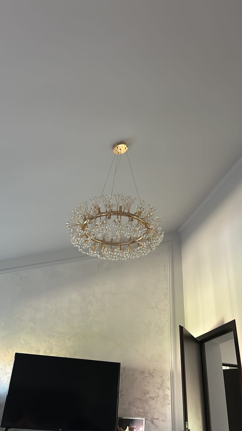 Customer photo review of Lustra Suspendata Crystal Dandelion Gold XXL