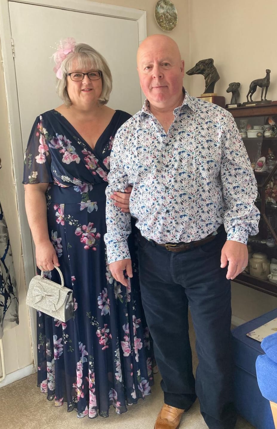 Customer photo review of Isabelle Navy Pink Flower Float Sleeve Maxi Dress