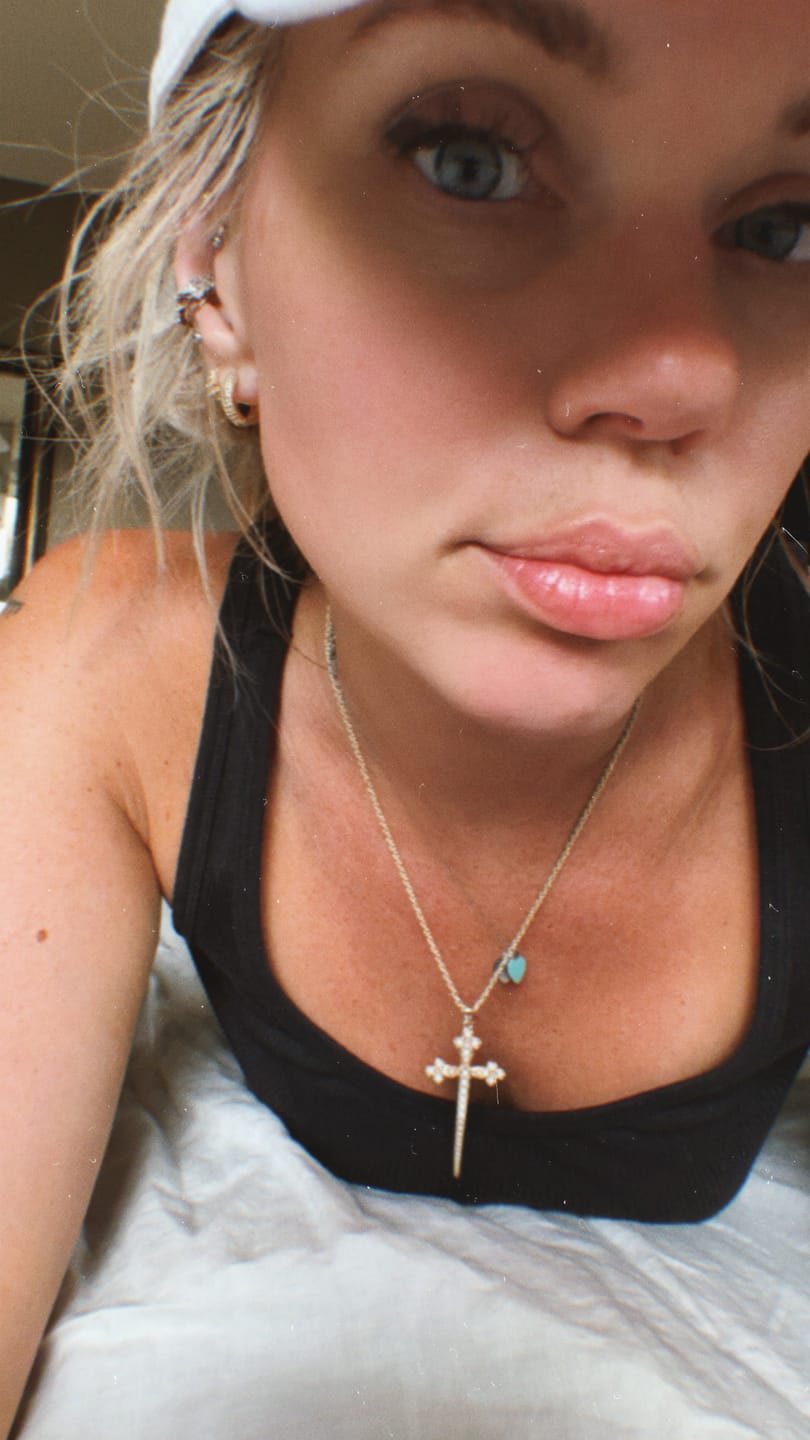 Customer photo review of Athena Cross - Pearl