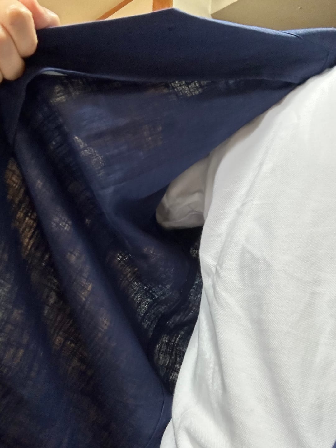 Customer photo review of 藍染　ドロップショルダー綿麻キューバシャツ