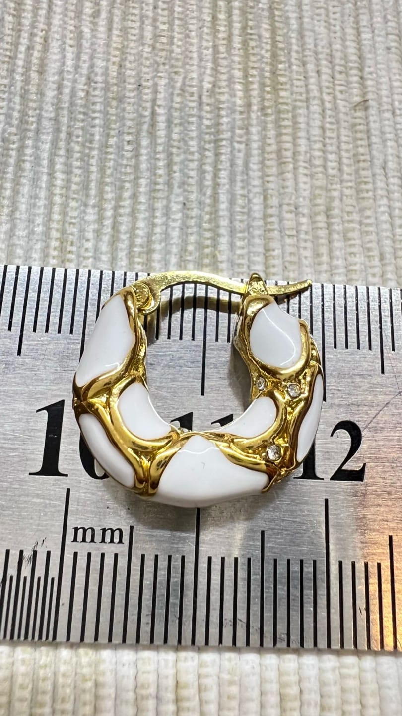 Customer photo review of Arizona Hinged Hoops | 18k Gold