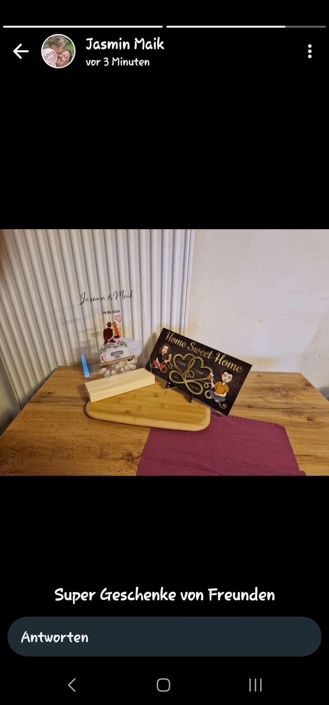 Customer photo review of Home sweet home - Paar-Schlüsselbrett