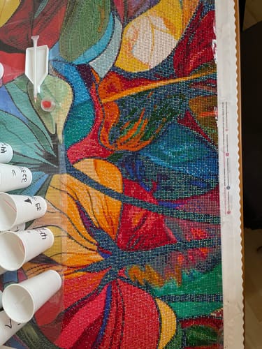 Customer photo review of 5D Diamond Painting AB Steine Multicolored Flowers