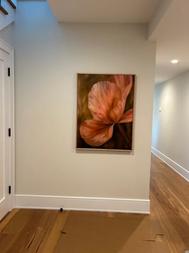 Customer photo review of Blush Petals Abstract Canvas Art