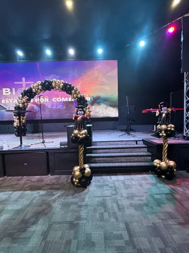 Customer photo review of 10x8 Ft Aluminum Balloon Arch Frame Wedding Arch Stand