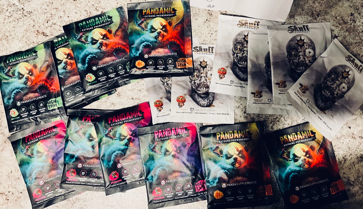 Customer photo review of ALL NEW! SKULL Pre Workout | SAMPLE PACK (Insane In The Membrane) Blueberry Lemonade Pineapple - 3 Sample Pack