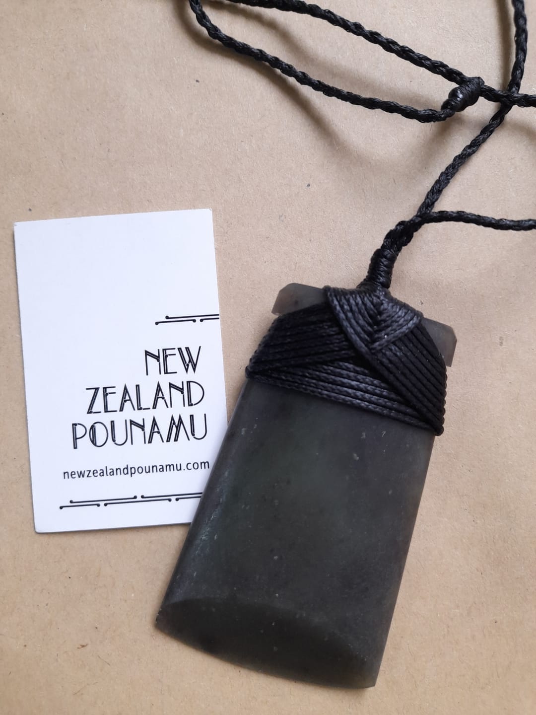 Customer photo review of Genuine Ngai Tahu Pounamu 7cm Greenstone Toki Necklace