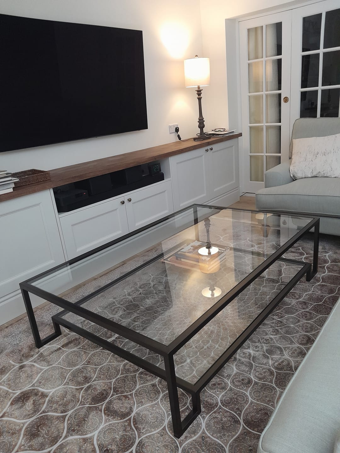 Customer photo review of Madison Glass Metal Coffee Table - Dark Bronze