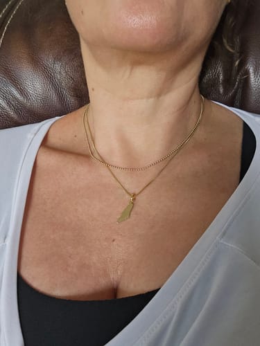 Customer photo review of Israel Map Necklace