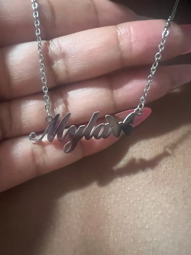 Customer photo review of Butterfly Personalized Necklace