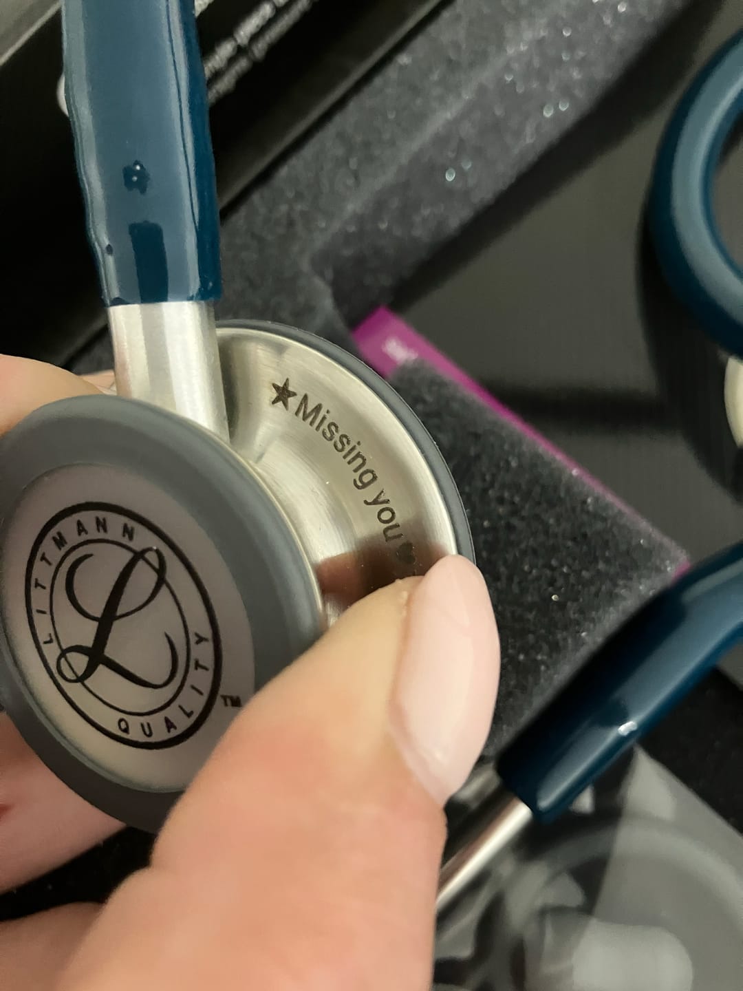 Customer photo review of Littmann Classic III Monitoring Stethoscope: Caribbean Blue 5623
